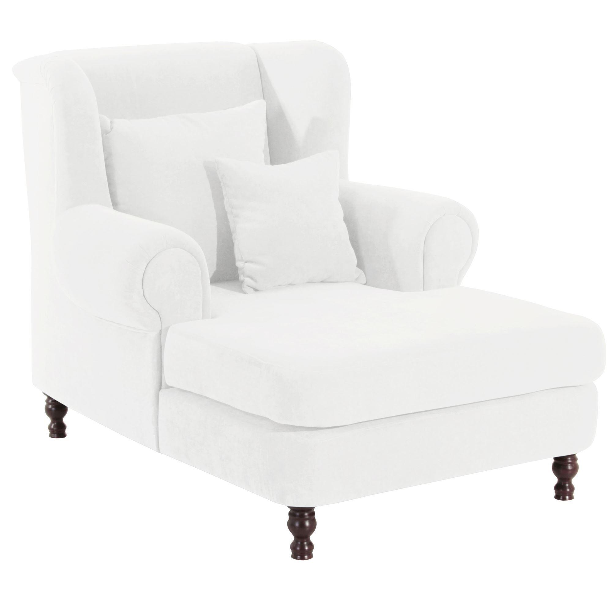 SESSEL XXL Karley Bezug Veloursstoff Buche nussbaum dunkel / creme - Weiß, Kunststoff (103/103/149cm) - 58aufmkessel