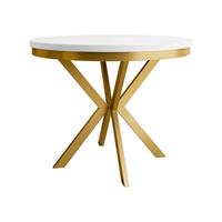 ESSTISCH ausziehbar Edder Gold 120 - Goldfarben/Weiß, Holzwerkstoff/Metall (120/120/76cm) - MIRJAN24