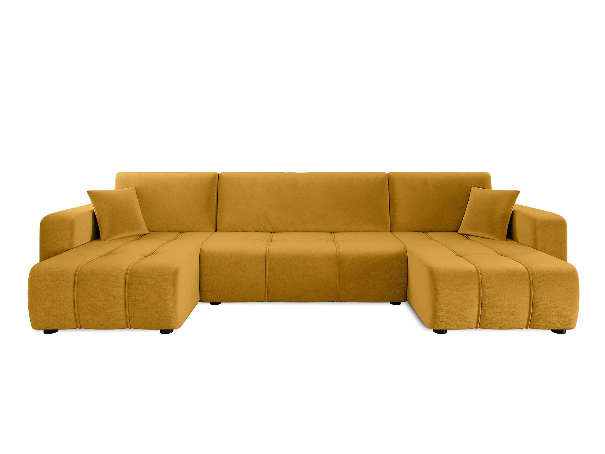 WOHNLANDSCHAFT Dagny - Gelb, Holzwerkstoff/Textil (317/85/146cm) - Fun Möbel