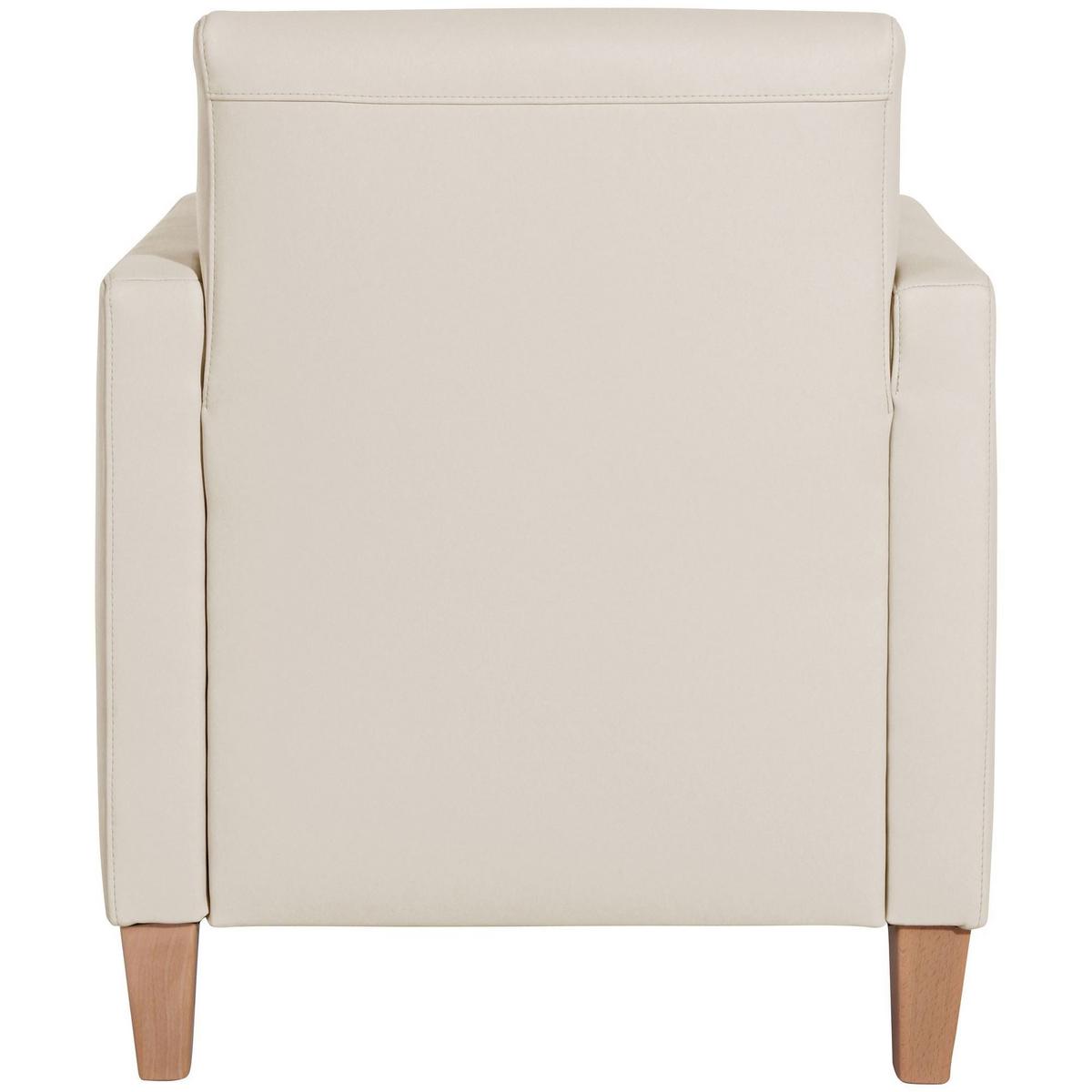 SESSEL Karol Bezug Kunstleder Buche natur / beige - Weiß, Kunststoff (71/81/70cm) - 58aufmkessel
