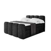 BOXBETT mit Matratze H3|H4 und Lattenrost - NINA-Z KING - 160x200 cm Casablanca - Schwarz - Schwarz Hochglanz, Holzwerkstoff (160/200cm)