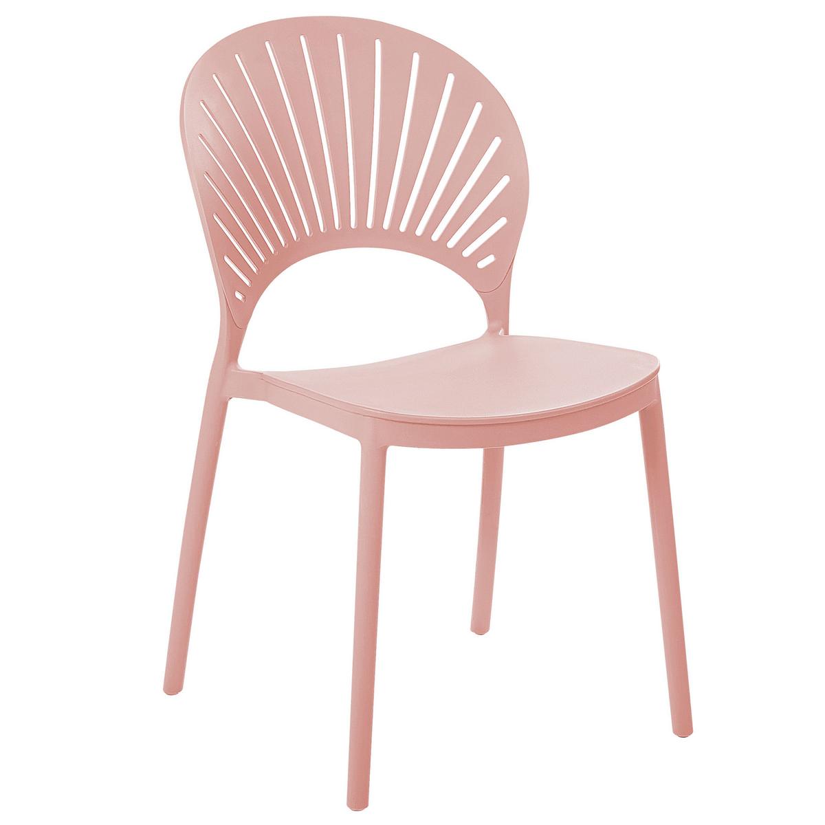GARTENSTÜHLE 4er-Set Kunststoff rosa Ostia - Pink, Kunststoff (46/83/51cm) - Beliani