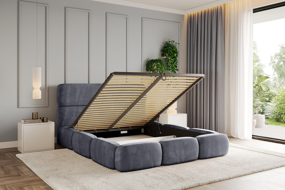 POLSTERBETT mit Bettkasten und Lattenrost, Boxbett ohne Matratze - ELVA 180x200 Dunkelgrau - Dunkelgrau, Holzwerkstoff/Textil (180/200cm) - ALTDECOR