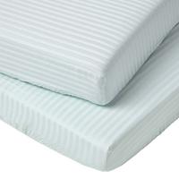 DAMAST-SPANNBETTLAKEN 2er-Set für Babybett, 70/140 cm - Blau, Textil (70/140cm) - Homescapes