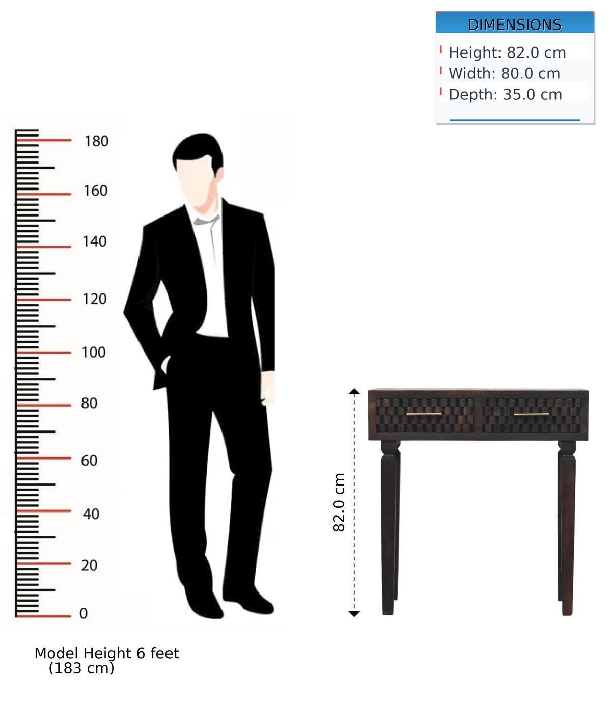 KONSOLENTISCH Rich-Velvet-Mocha-Finish, 2 Schubladen, Dunkelbraun - Dunkelbraun, Holz (80/35/82cm) - Artisan Furniture
