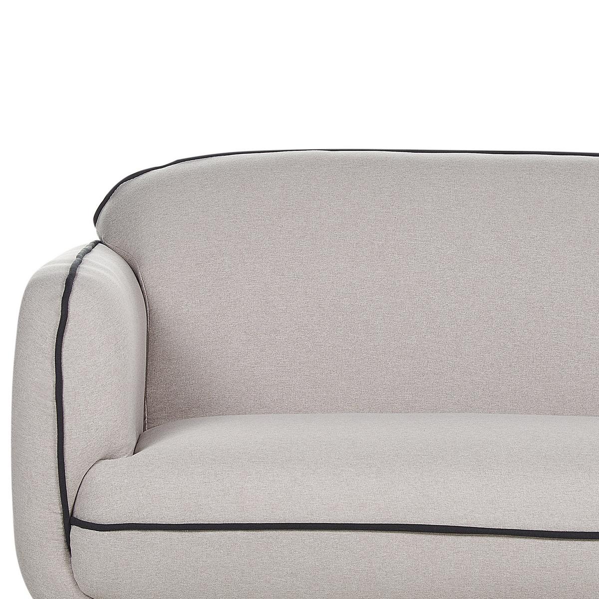 3-SITZER-SOFA hellgrau/schwarz Tonsberg - Schwarz/Grau, Textil (198/78/85cm) - Beliani