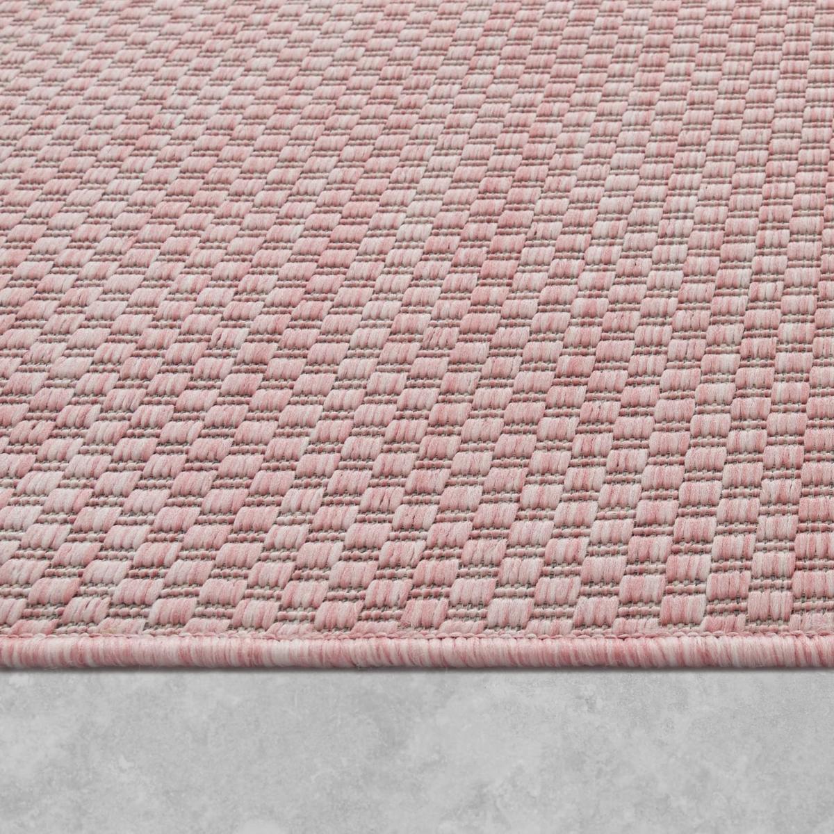 FLACHWEBTEPPICH, einfarbig, aus Polypropylen, Rosa, 60 x 100 cm - Rosa, Textil (100/60cm) - KADIMA DESIGN