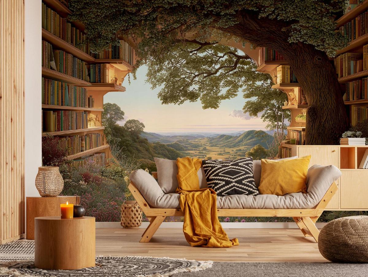 FOTOTAPETE 3D Landschaft Braun 200x140 cm - Multicolor, Papier (200/140cm) - Wallarena