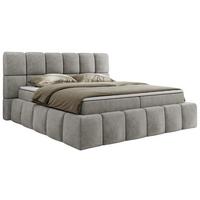 BOXBETT NIRA 180/200 - Hellgrau Strukture - H4 - Hellgrau, Holz/Textil (180/200cm) - MKS