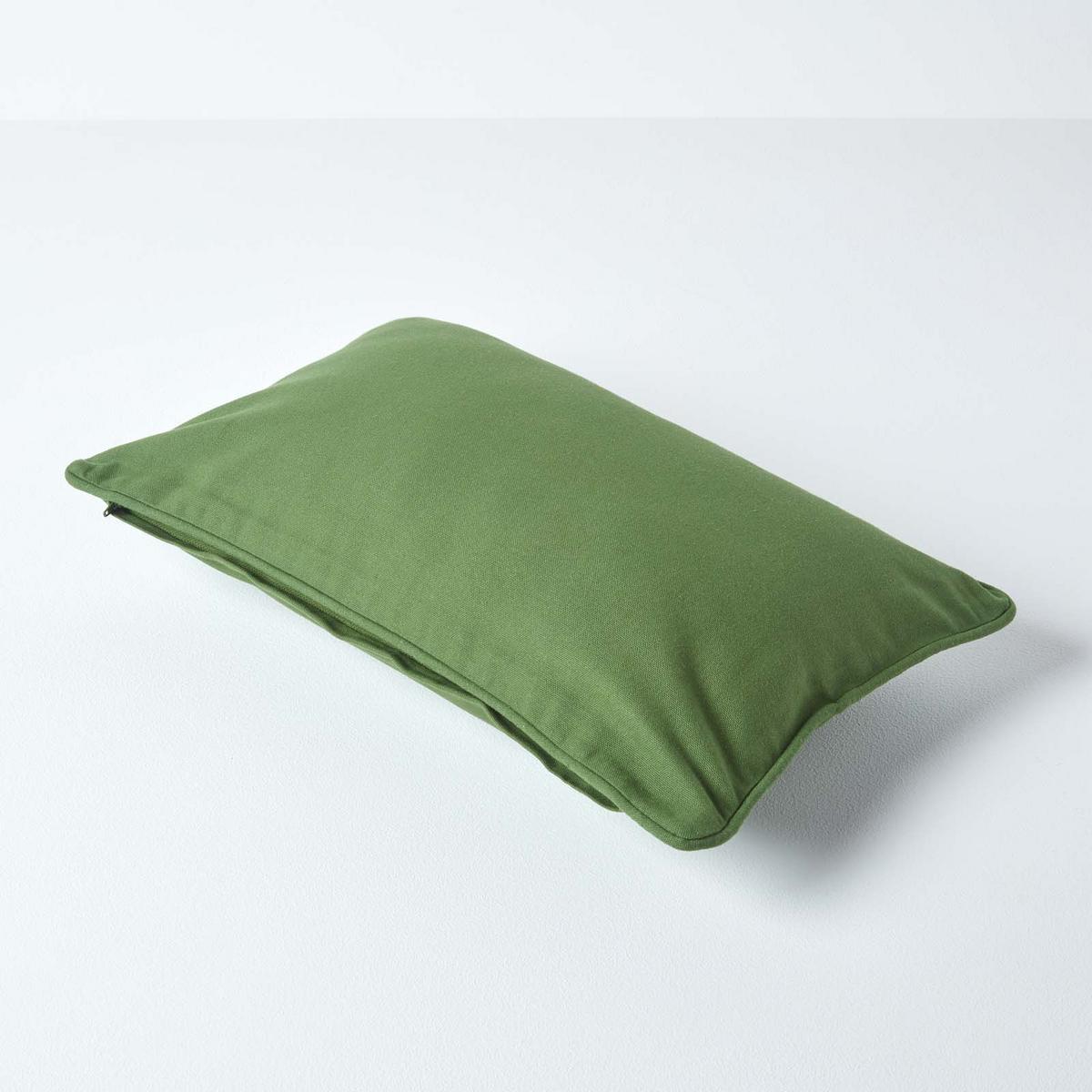 KISSENHÜLLE olivgrün 30/50 cm, 100% Baumwolle - Olivgrün, Textil (30/50cm) - Homescapes