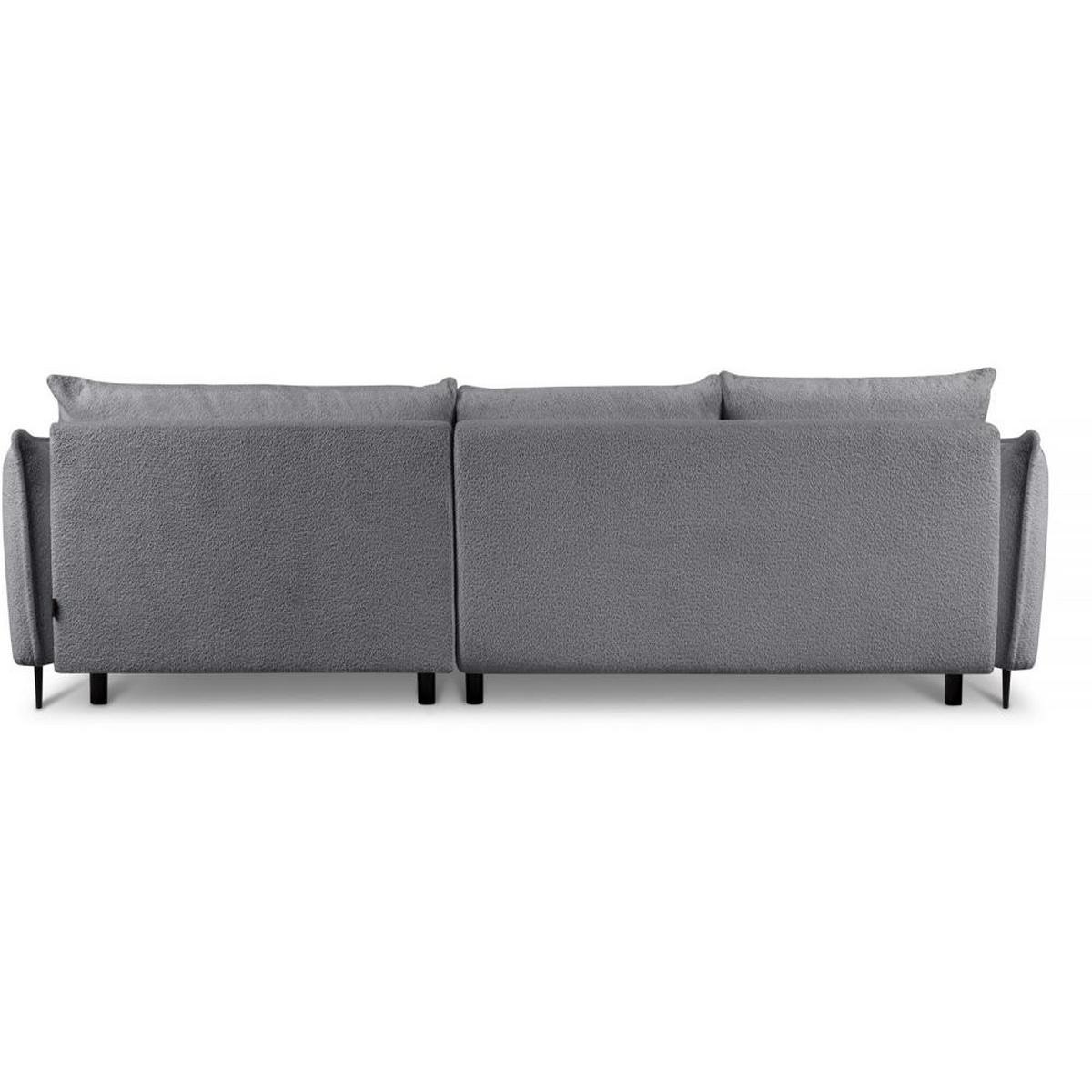 ECKSCHLAFSOFA Bari rechts dunkelgrau - Dunkelgrau/Schwarz, Textil (276/158cm) - Beautysofa
