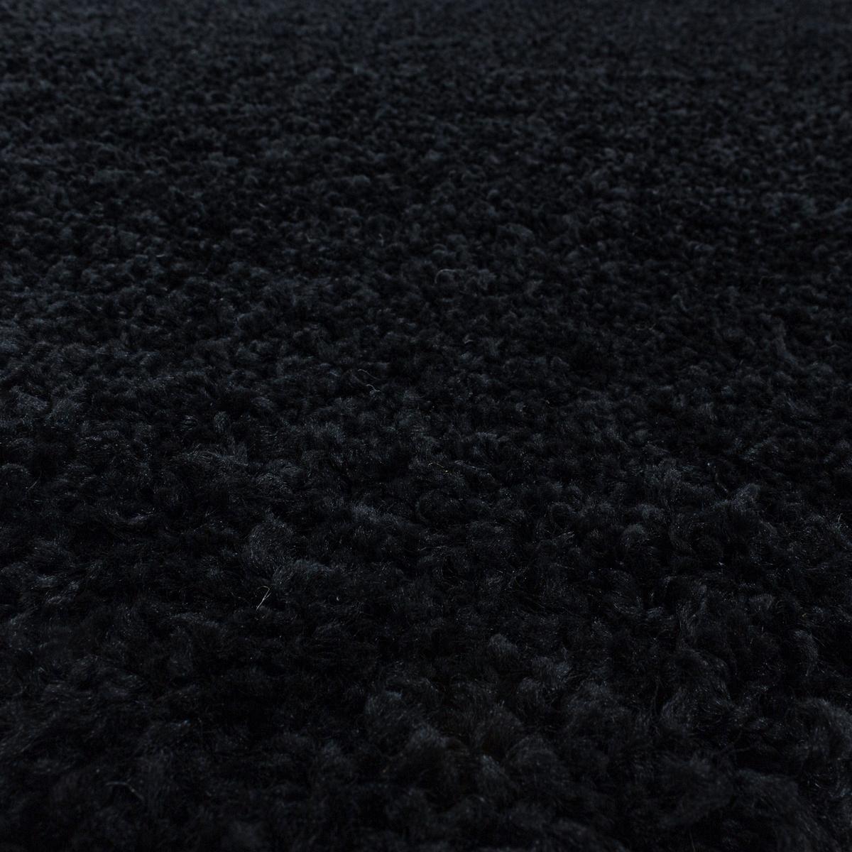 TEPPICH Hochflor SPREE in Schwarz, einfarbig, Ø 80 cm - Schwarz, Textil (80/80cm) - KADIMA DESIGN