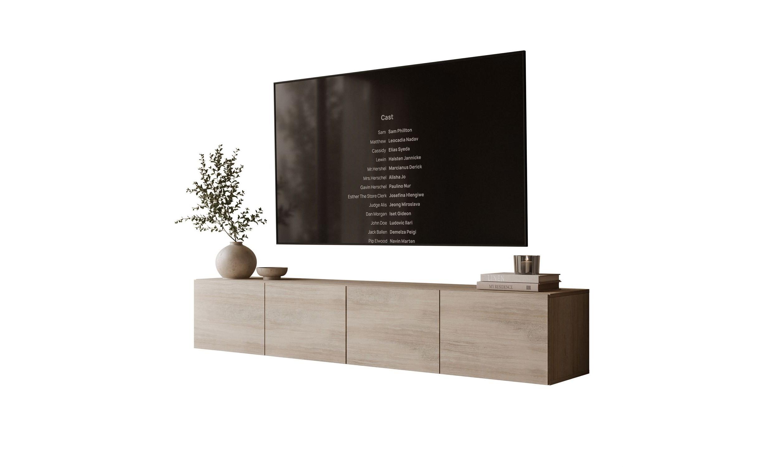 TV-SCHRANK COLGANTE 200/40/36 cm hängend Travertin - Beige, Holzwerkstoff (200/36/40cm) - Lookway
