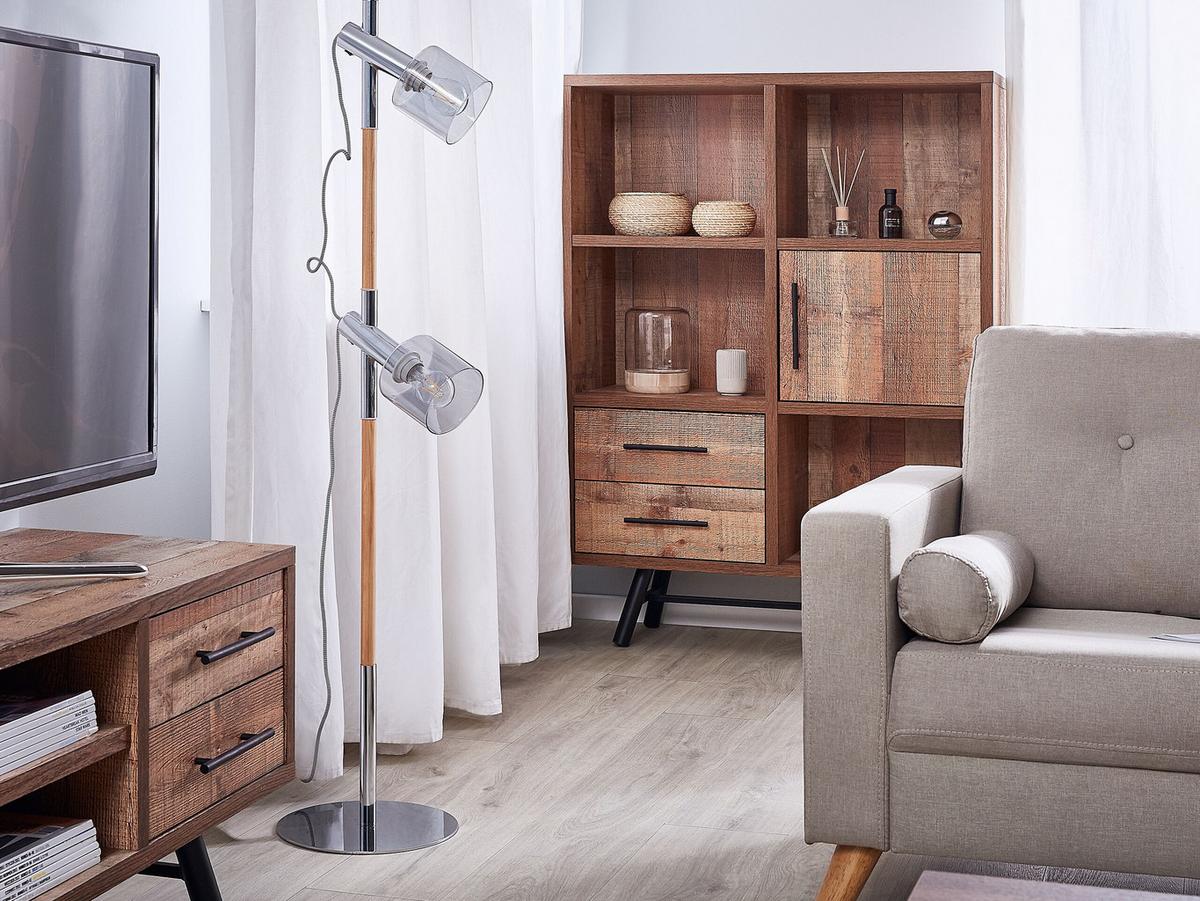 REGAL 4 Fächer Atlanta - Hellbraun, Holzwerkstoff (97/131/36cm) - Beliani