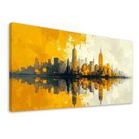 LEINWANDBILD Städte & Architektur 100x50cm - Gelb, Textil (100/50cm) - Feeby