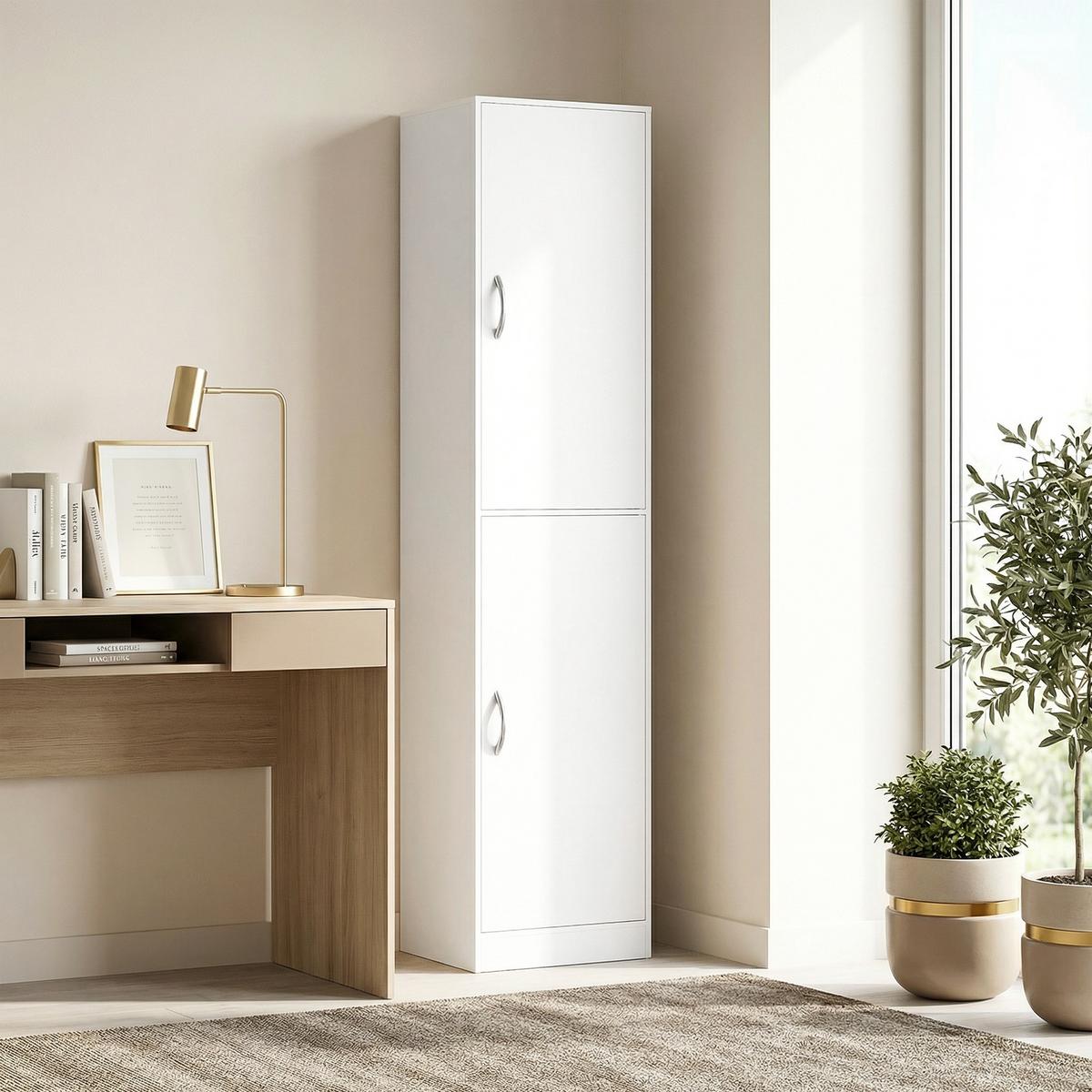 BÜCHERREGAL Spanplatte MDF Weiß - Weiß, Holzwerkstoff/Metall (35/180/40cm) - HOMCOM