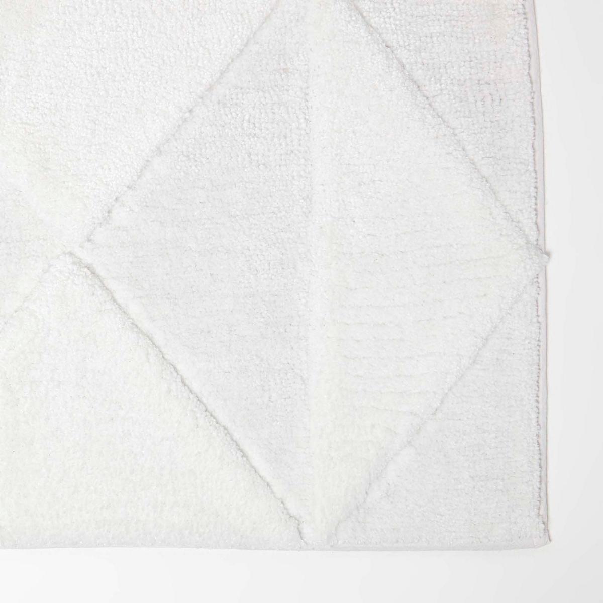 BADEMATTE 50/80 cm geometrisch - Weiß, Textil (50/80cm) - Homescapes