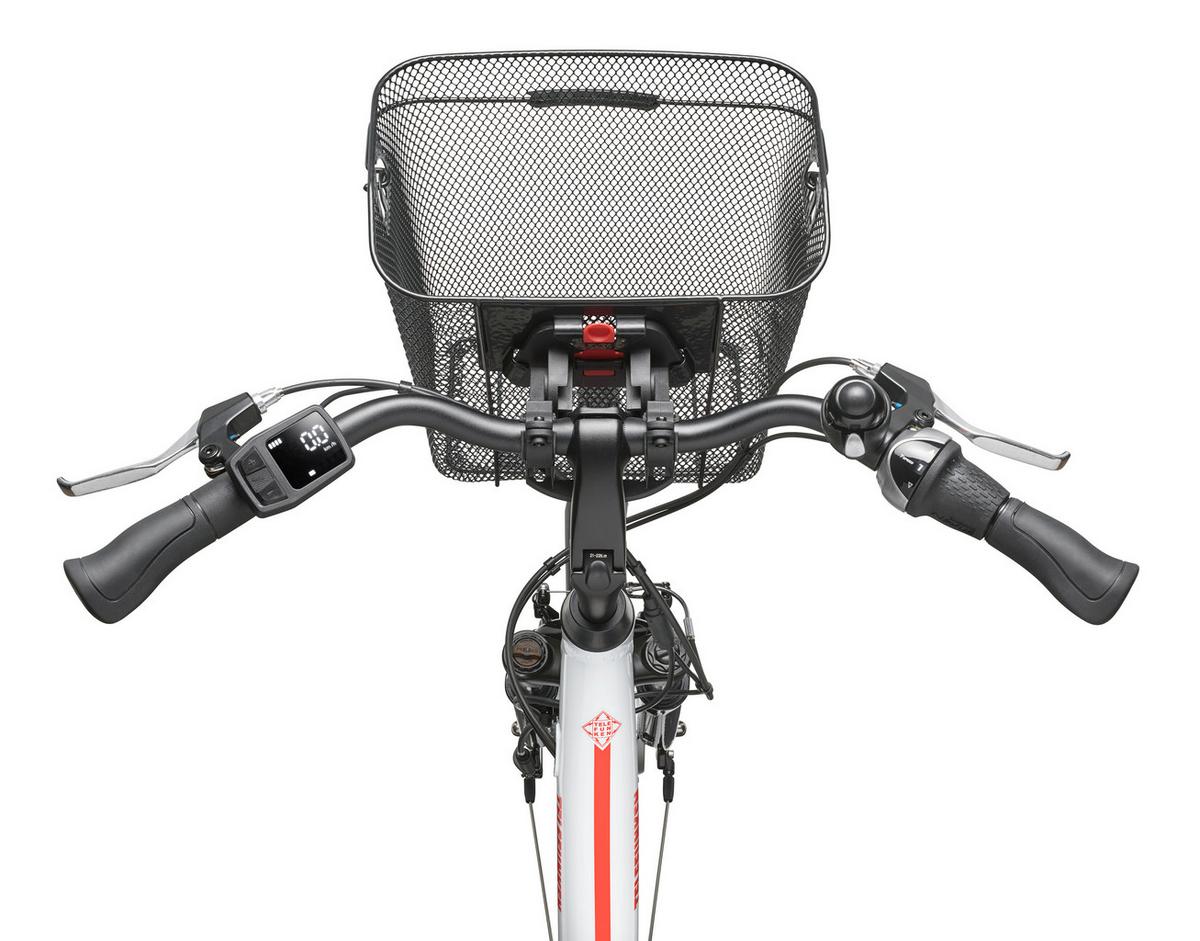 E-BIKE Cityrad Multitalent RC657 28 Zoll Elektrofahrrad 536,5 Wh Frontmotor 7-Gang-Kettenschaltung - Weiß, Metall (110cm) - Telefunken