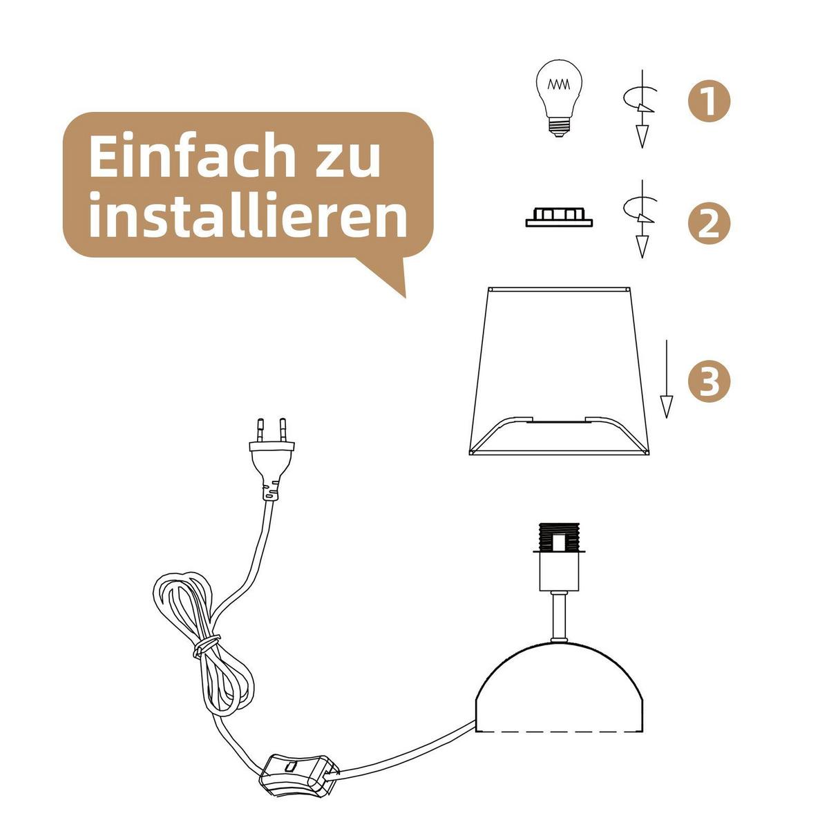 TISCHLAMPE Darius 14/14/24.5 cm - Weiß, Metall (14/14/24.5cm) - ZMH