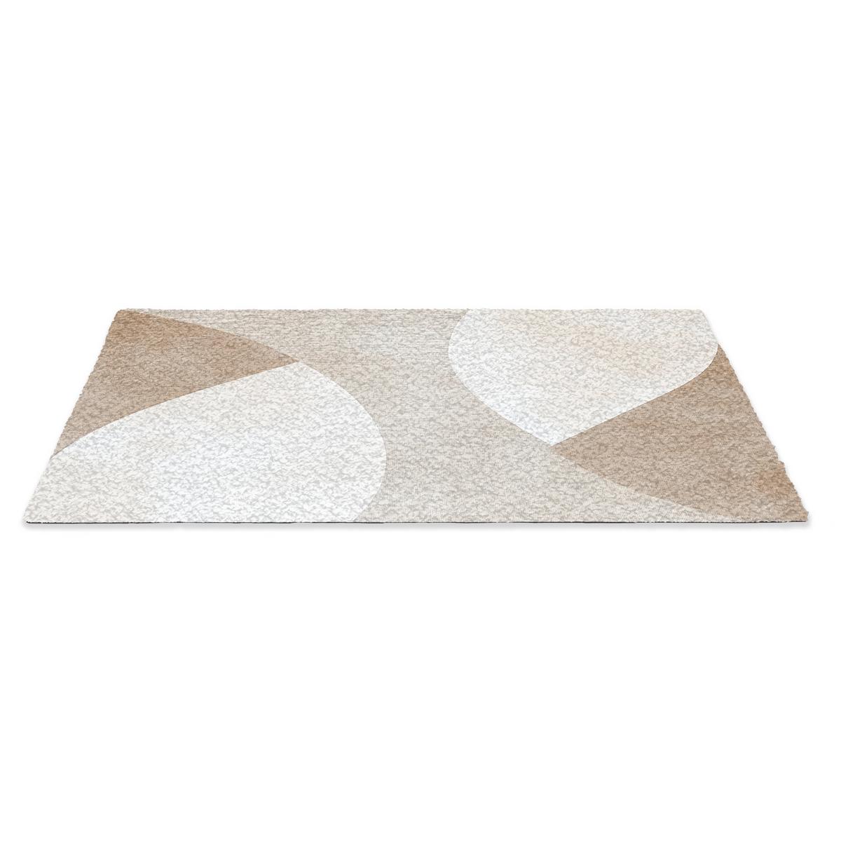 FUSSMATTE Braun - Japandi - Abstrakt Schmutzfangmatte 90x60 cm - Beige, Kunststoff (90/0.4cm) - MuchoWow