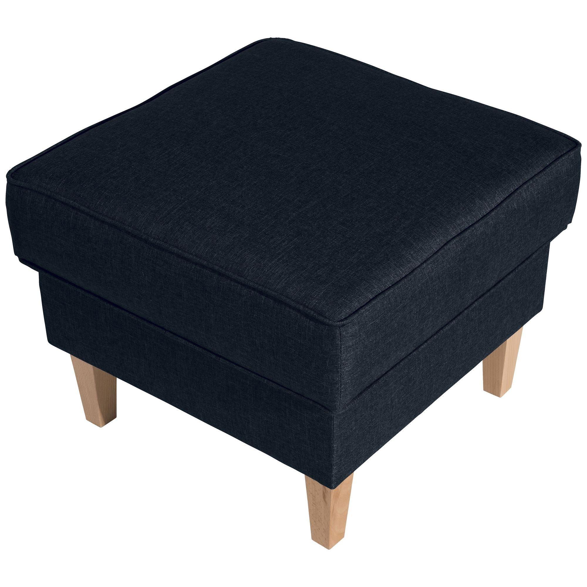 HOCKER Karlen Bezug Flachgewebe Buche natur / blau - Blau/Buchefarben, Kunststoff (53/45/53cm) - 58aufmkessel