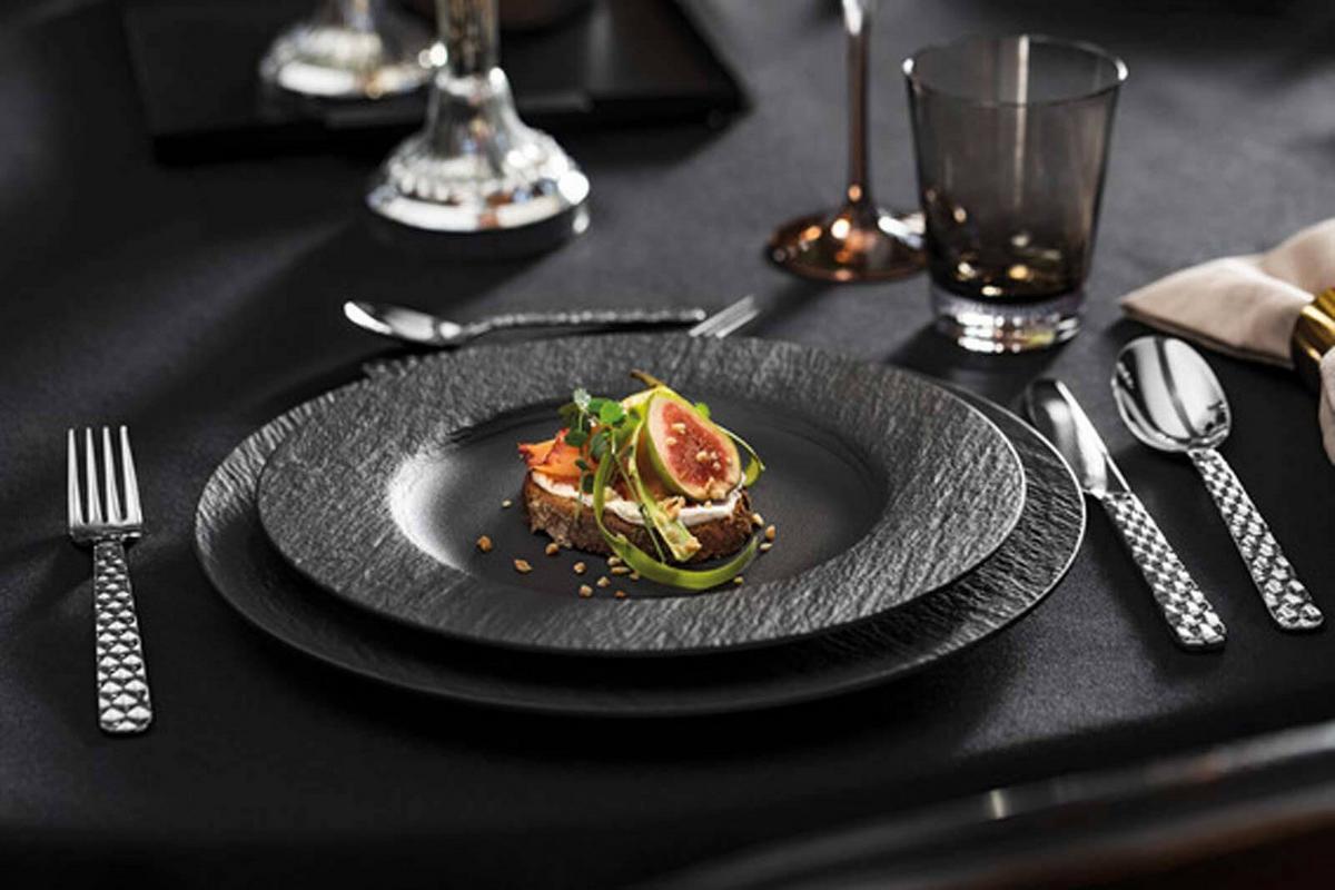 BASIC-SET Manufacture Rock schwarz 6-tlg. - Schwarz, Keramik (2/2/2cm) - Villeroy & Boch