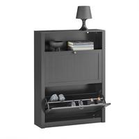 SCHUHSCHRANK Schwarz - Schwarz, Holzwerkstoff (80/110/24cm) - SoBuy
