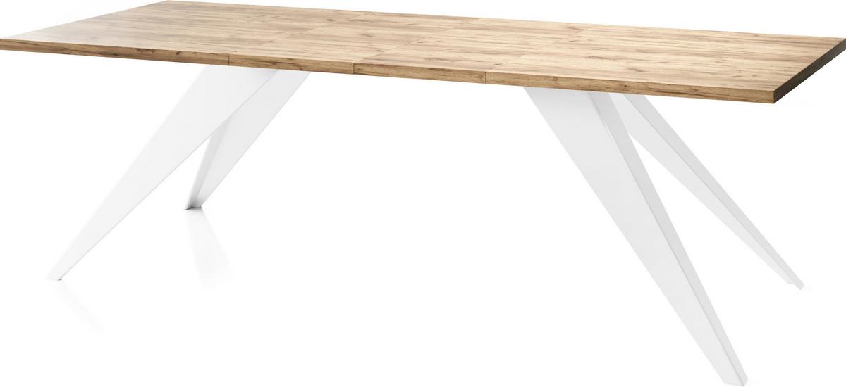 ESSTISCH Vance Weiß rechteckig ausziehbar, Craft Eiche 140-240/80/76 cm - Eiche Wotan/Weiß, Holzwerkstoff/Metall (80/240/76cm) - WFL GROUP