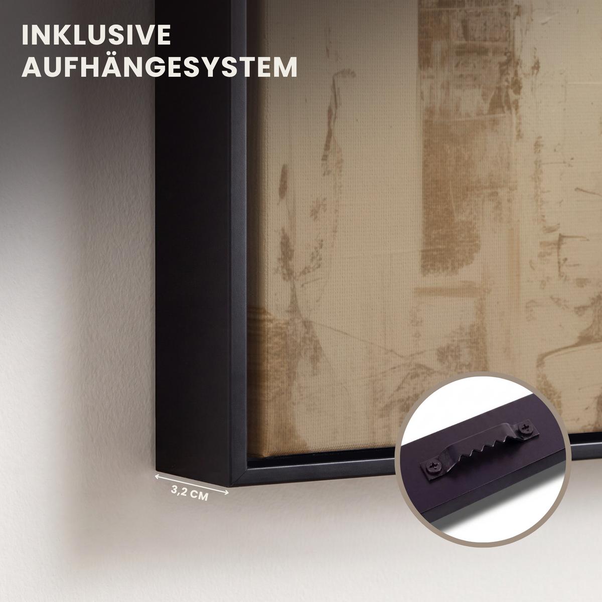 LEINWAND Bilder mit Rahmen - Frau - Gold - Abstrakt - Textur - 60x90 - Goldfarben, Textil (60/90cm) - MuchoWow