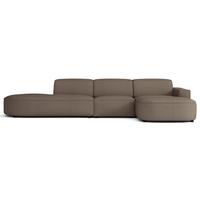 ECKSOFA Sallmo L-Form, 3-Sitzer, rechts 358 cm - Hellbraun/Schwarz, Kunststoff/Textil (358/166cm) - Selsey