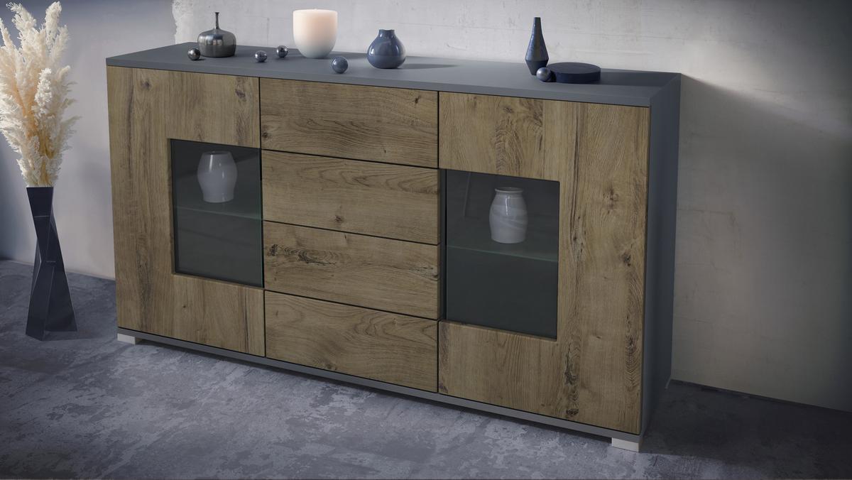 SIDEBOARD Grömitz Eiche Ribbeck - Alteiche, Holzwerkstoff (138.5/75.5/35cm) - Vladon