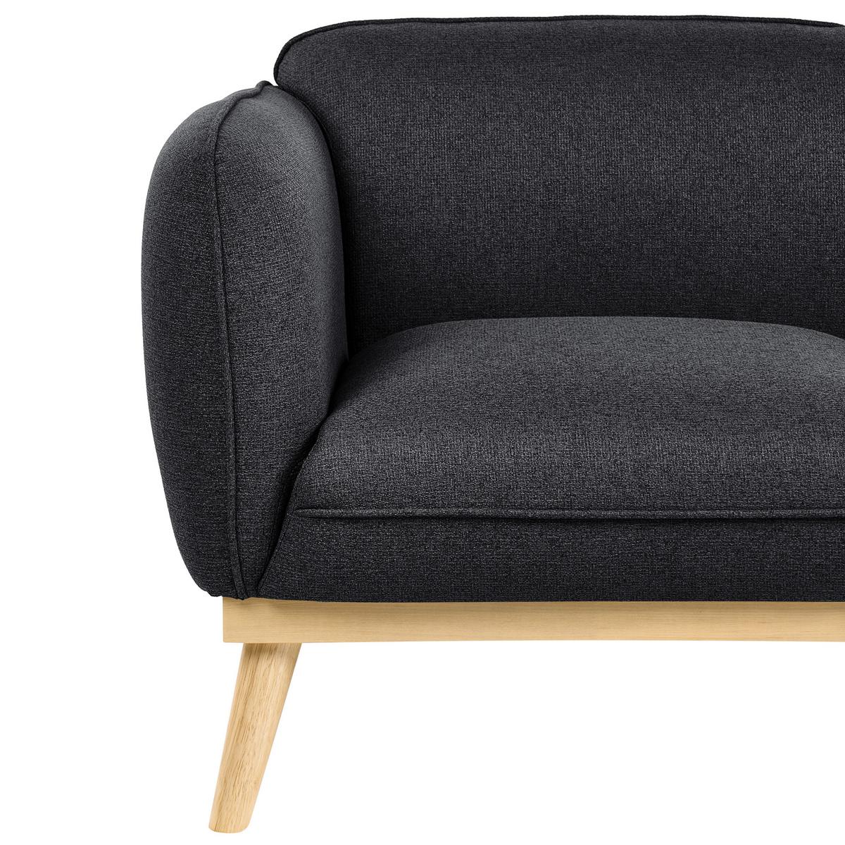 2-SITZER-SOFA Stoff Schwarz Ljung - Hellbraun, Textil (160/82/82cm) - Beliani