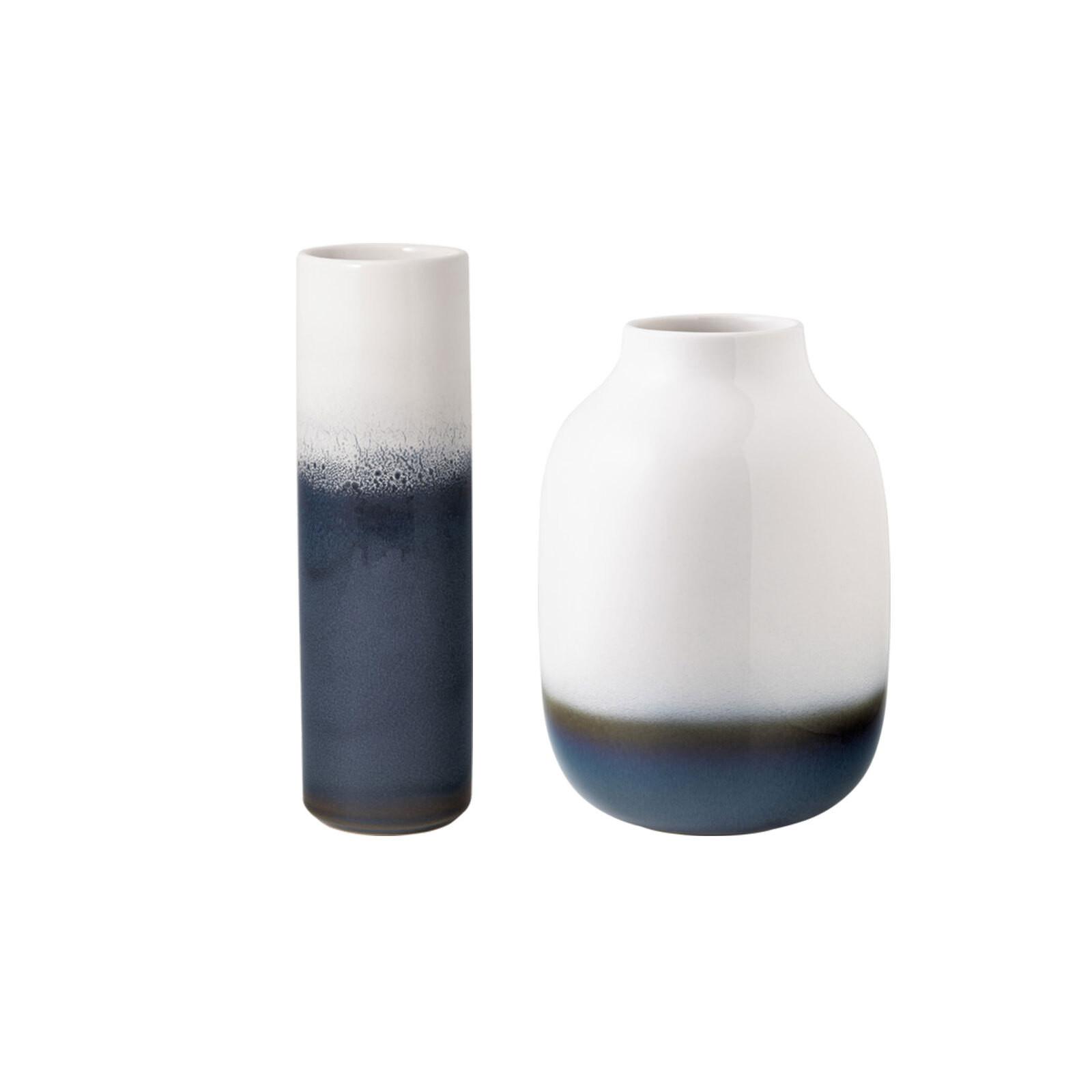 VASEN Lave Home weiß-blau 22 cm + 25 cm 2er Set - Blau/Weiß, Keramik (2cm) - like.Villeroy & Boch