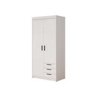 KLEIDERSCHRANK Elena 2D3S - Schwarz/Weiß, Holzwerkstoff/Kunststoff (90/191/53cm) - MIRJAN24