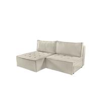 ECKSOFA Schlafsofa Amalia In Raven - Creme, Holzwerkstoff/Textil (200/140cm) - Fun Möbel