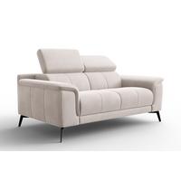 SOFA FIERO 2-Sitzer, Beiger Veloursstoff - Beige/Schwarz, Holz/Textil (170/82/103cm) - Courtois Laville