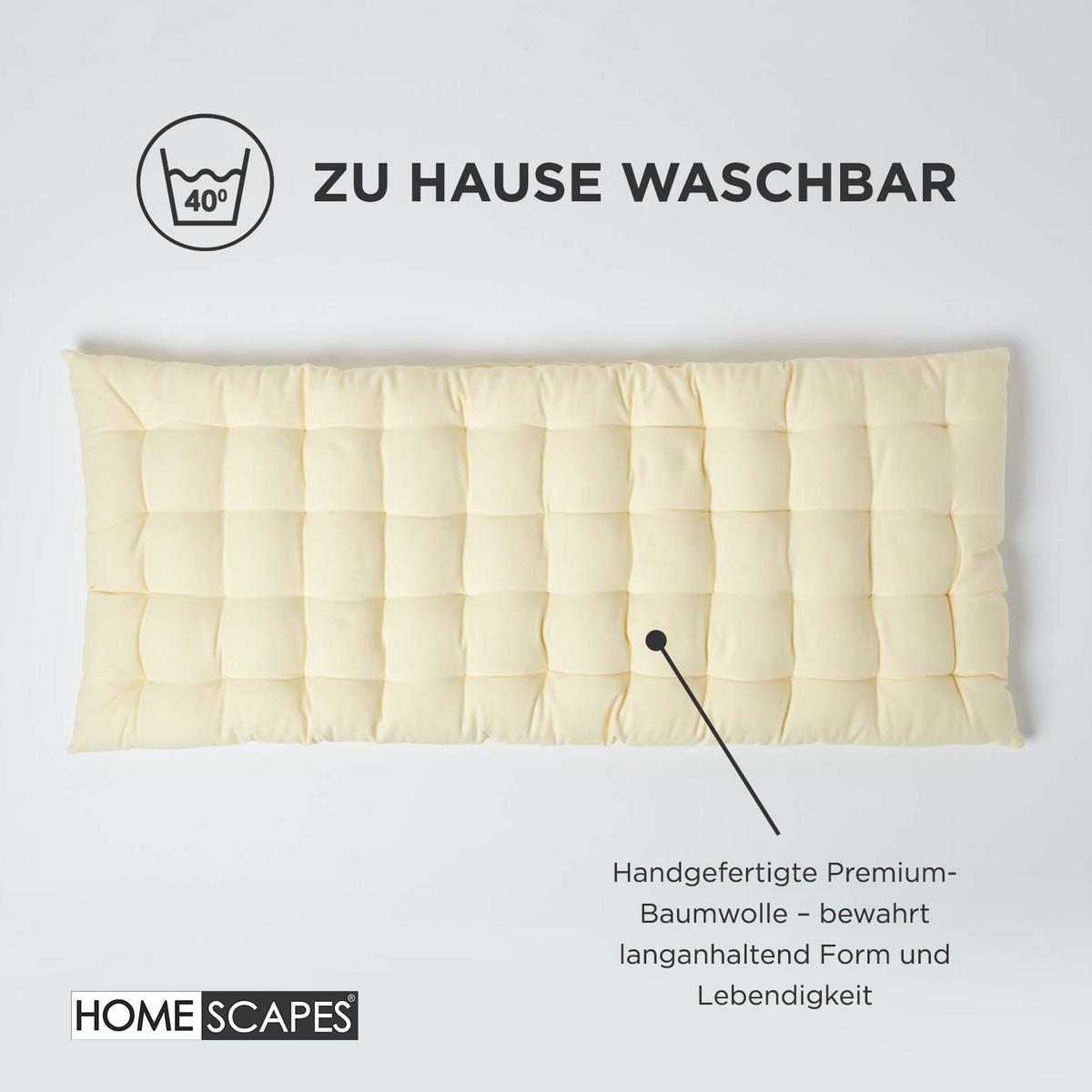 BANKAUFLAGE 2-Sitzer creme 108/42/5 cm - Creme, Textil (108/42/5cm) - Homescapes