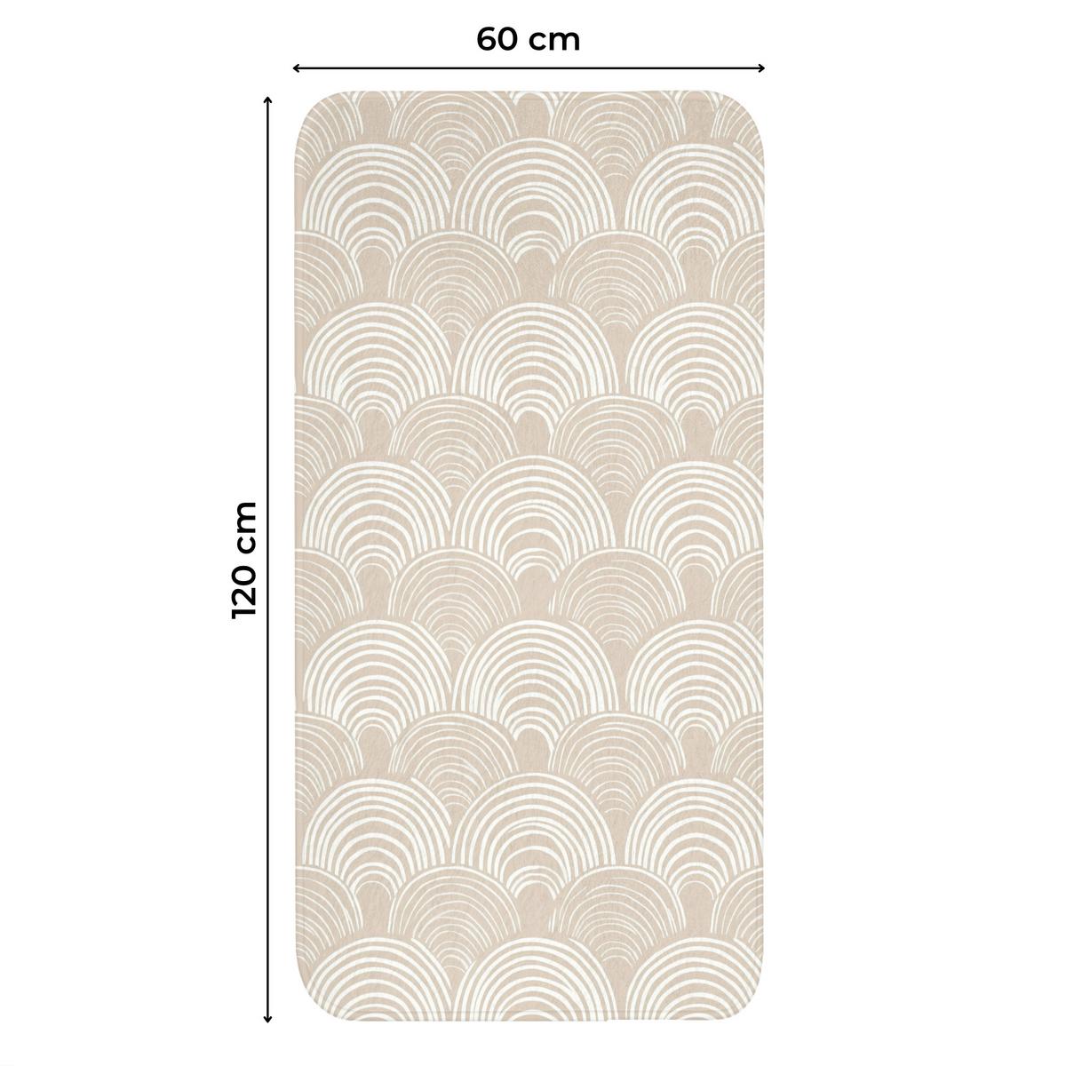 WC-VORLEGER Wellen - Textur - Beige Toilettenvorleger 60x120 cm - Kaschmir, Textil (60/1cm) - OnlyWow