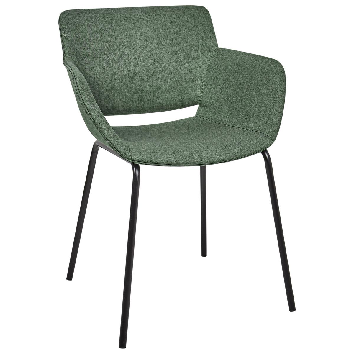 ESSZIMMERSTUHL 2er-Set Stoff Grün Axtel - Grün, Textil (60/81/52cm) - Beliani