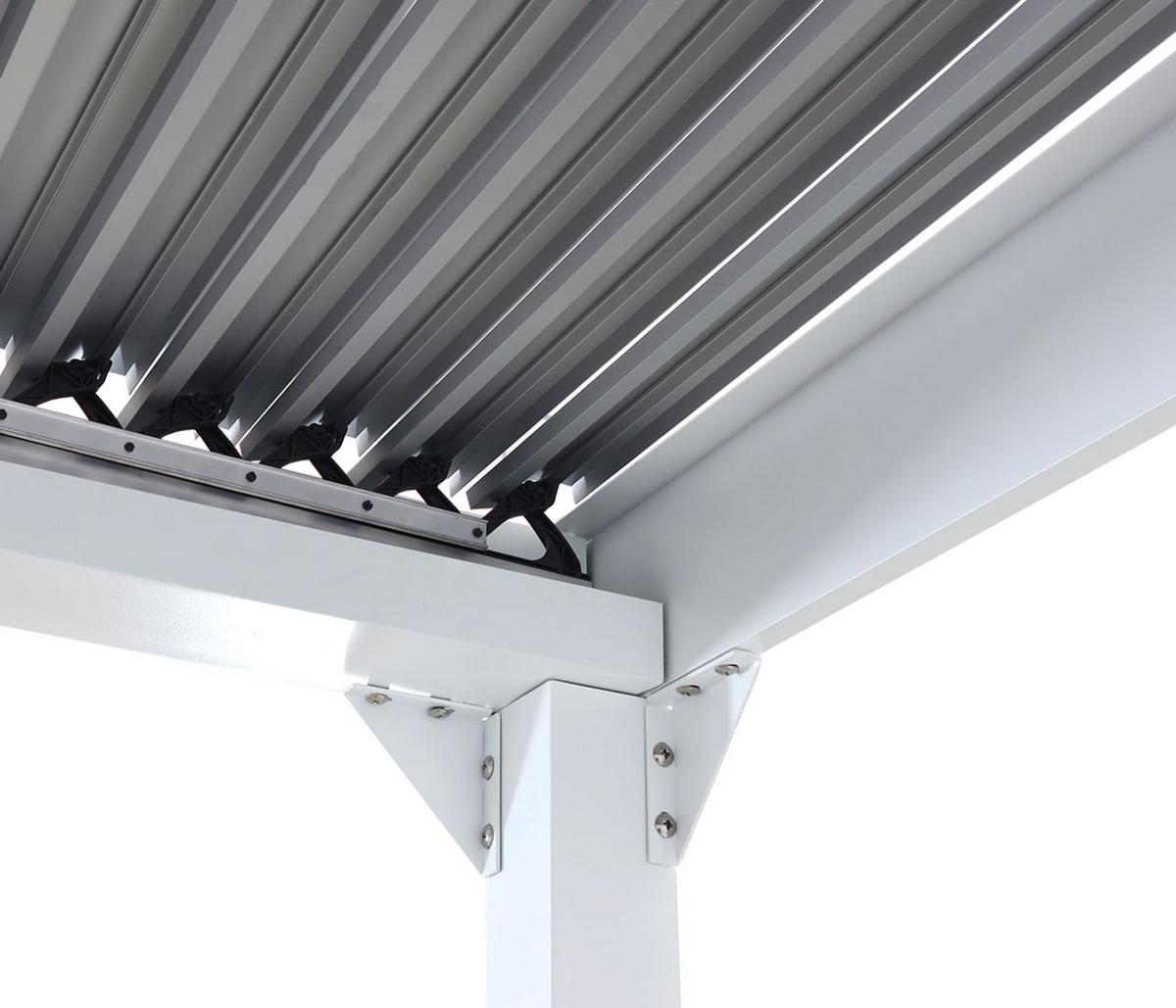 ALU PERGOLA MIT SEITENWAND Weiß - Weiß, Metall (368/224/306cm) - MCW