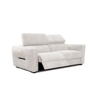 SOFA CALVERA 3-Sitzer mit 1 Relaxfunktion, weiß - Weiß, Holzwerkstoff/Textil (204/79/106cm) - Wozimo