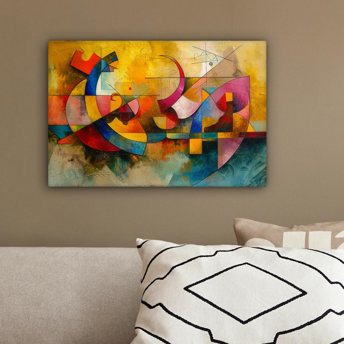LEINWANDBILD Kunst - Abstrakt - Modern Deko Schlafzimmer 30x20 cm - Gelb, Textil (30/20cm) - MuchoWow
