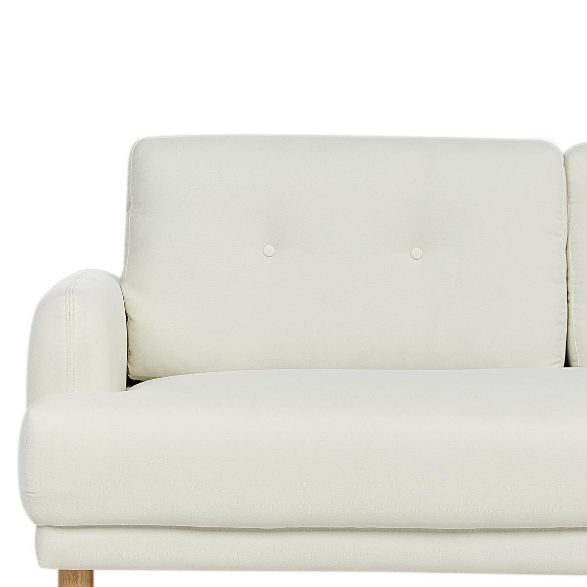 2-SITZER-SOFA Stoff cremeweiß Tuve - Hellbraun/Weiß, Textil (149/85/90cm) - Beliani