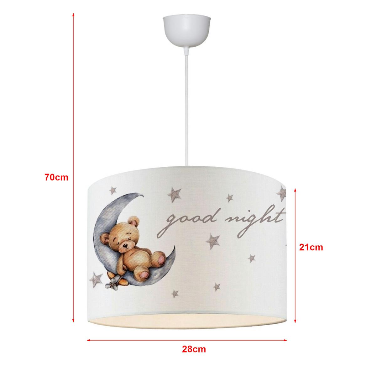 KINDERHÄNGELEUCHTE Rugby - Braun/Grau, Textil (28/28/70cm) - lux.pro