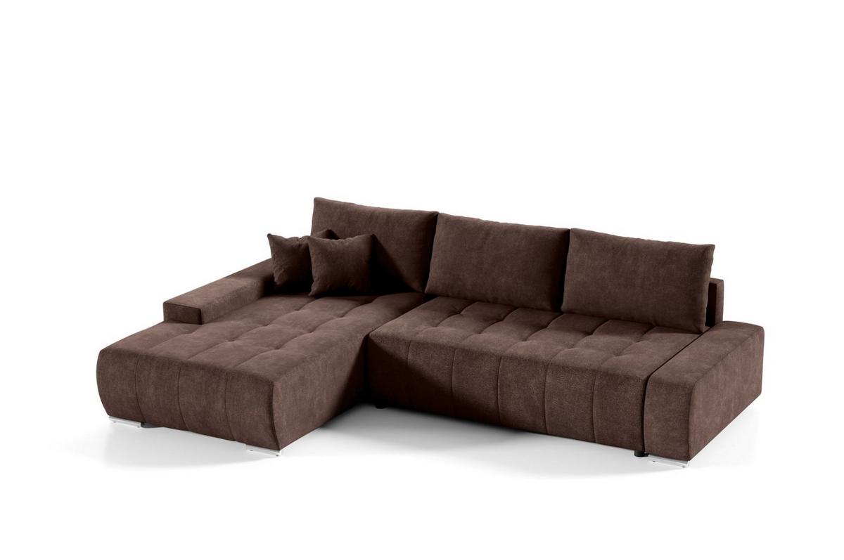ECKSOFA Vogar In Aston - Braun, Holzwerkstoff/Textil (265/185cm) - Fun Möbel