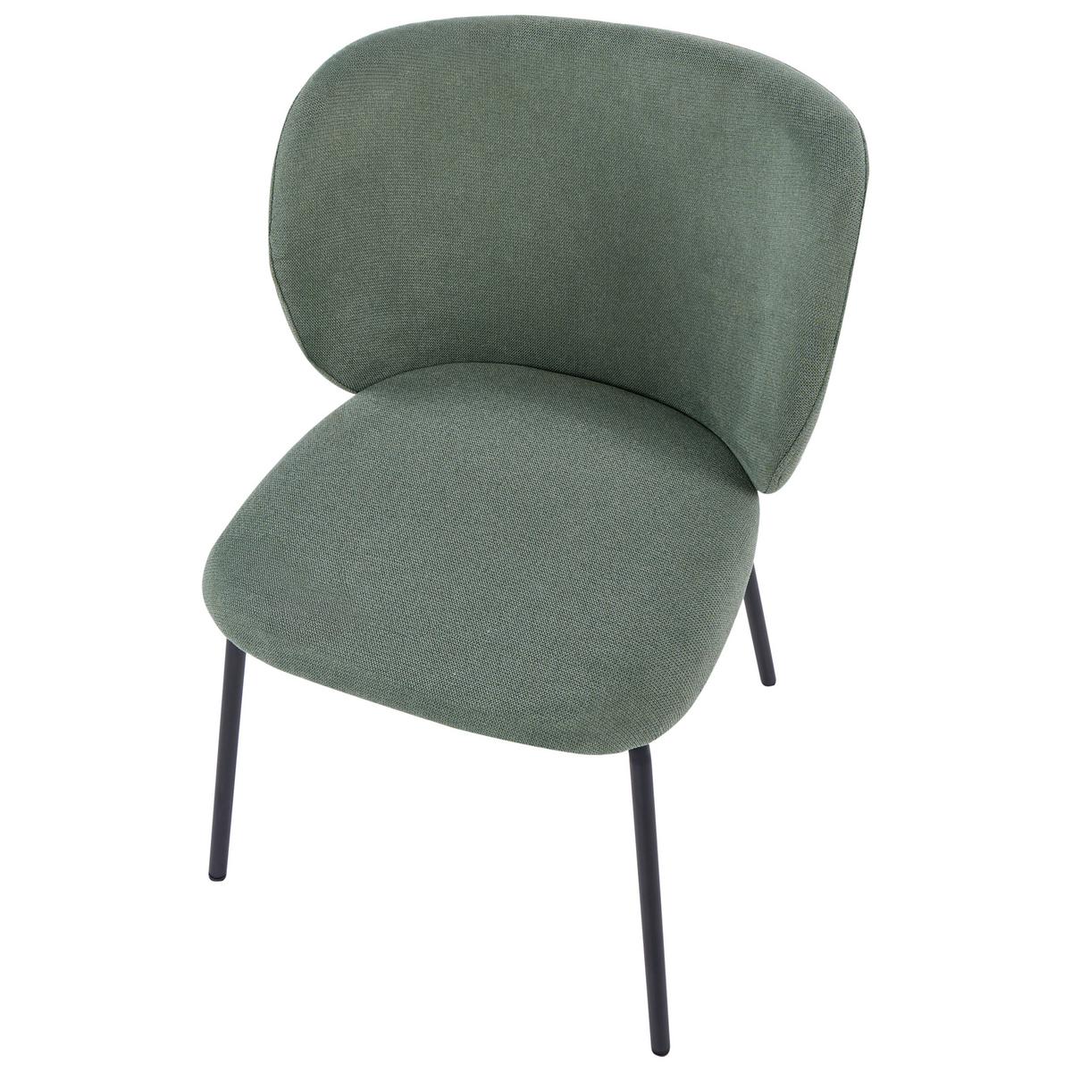 ESSZIMMERSTUHL 2er Set Stoff Hellgrün Calera - Hellgrün, Textil/Metall (56/78/60cm) - Beliani