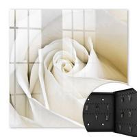 SCHLÜSSELBOX Schwarz 30x30 cm- Türöffnung nach rechts - Weiße Rose - Weiß, Metall (30/30/5cm) - TULUP