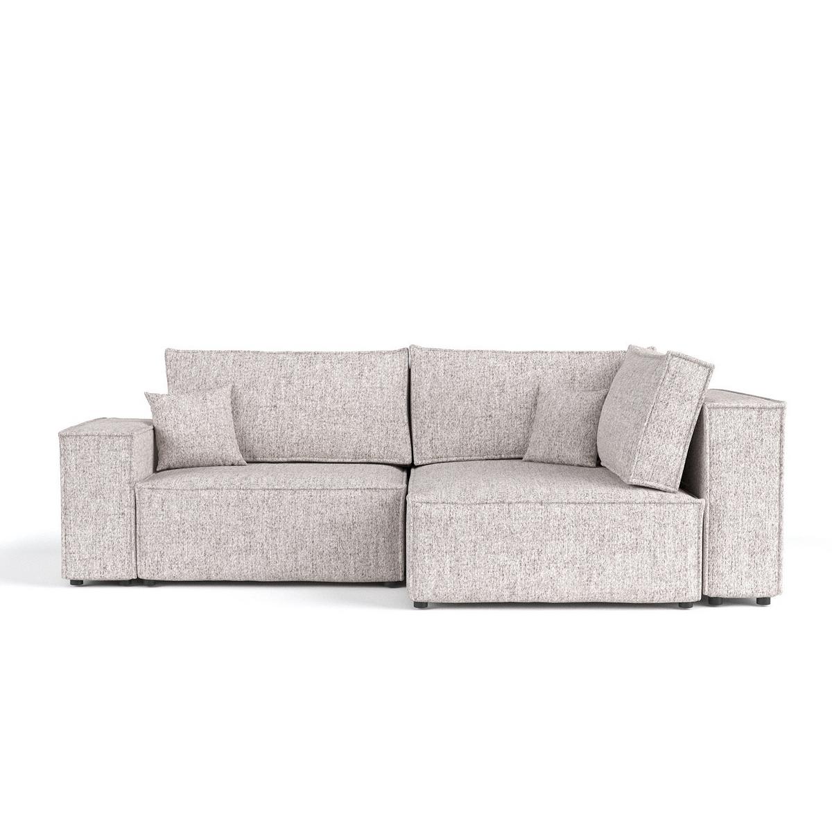 ECKSOFA AVION mit Schlaffunktion Beige im Neve Stoff - Beige/Schwarz, Holz/Holzwerkstoff (253/148cm) - AltaBeds