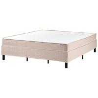 BOXSPRINGBETT ohne Kopfteil 180/200 cm Stoff Beige Countess - Beige, Textil (180/200cm) - Beliani
