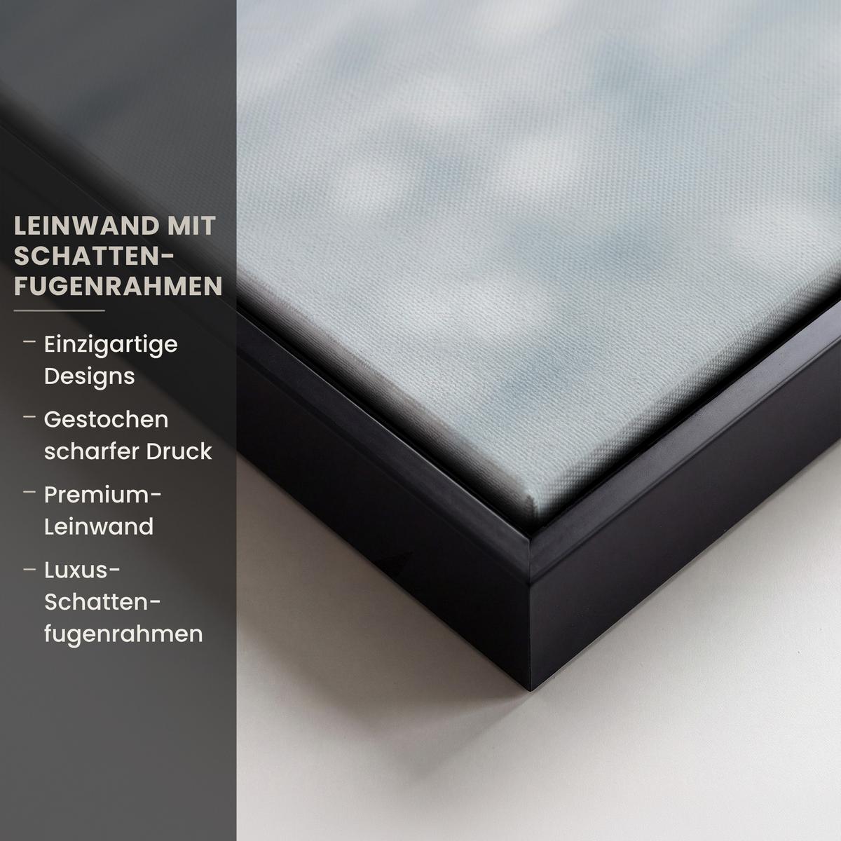 LEINWAND Bilder mit Rahmen - Pferde - Winter - Tiere - Natur - Schnee - 60x90 - Anthrazit, Textil (60/90cm) - MuchoWow